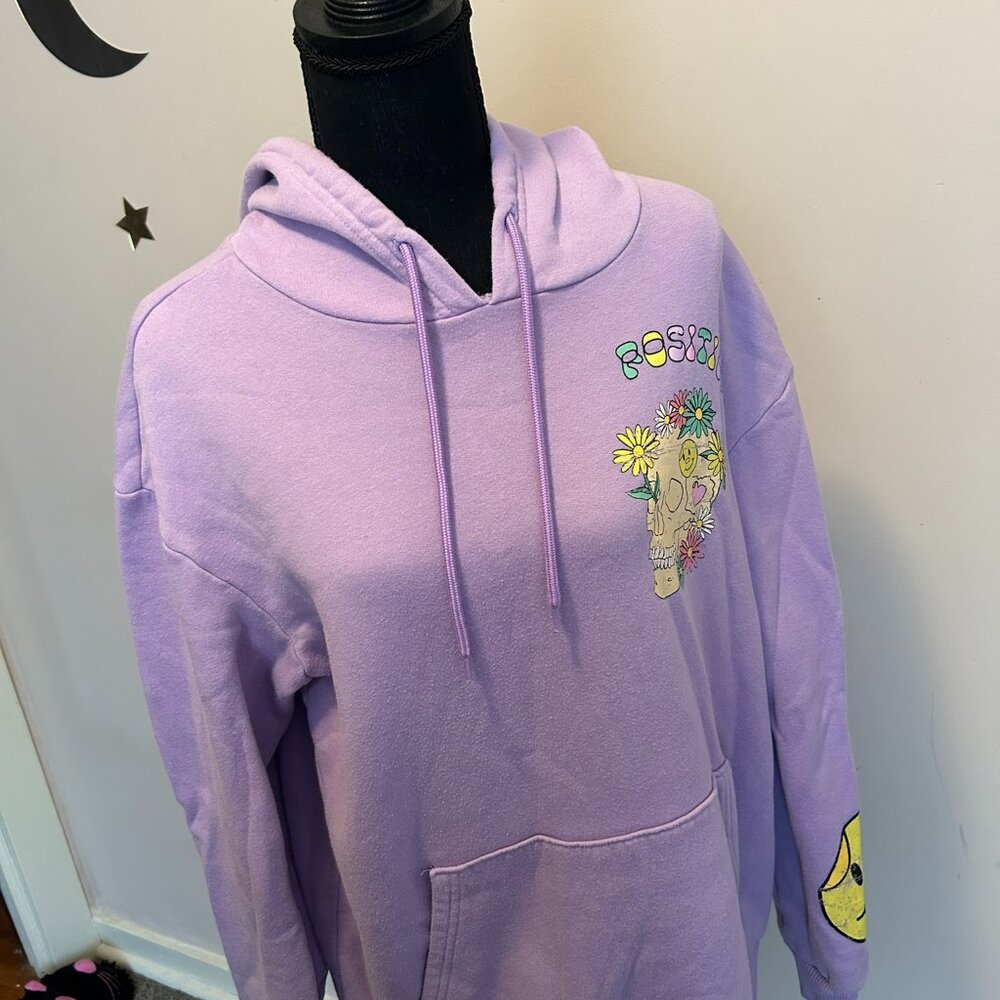 Chemisty Purple Positivity Skull Hoodie Size Medium